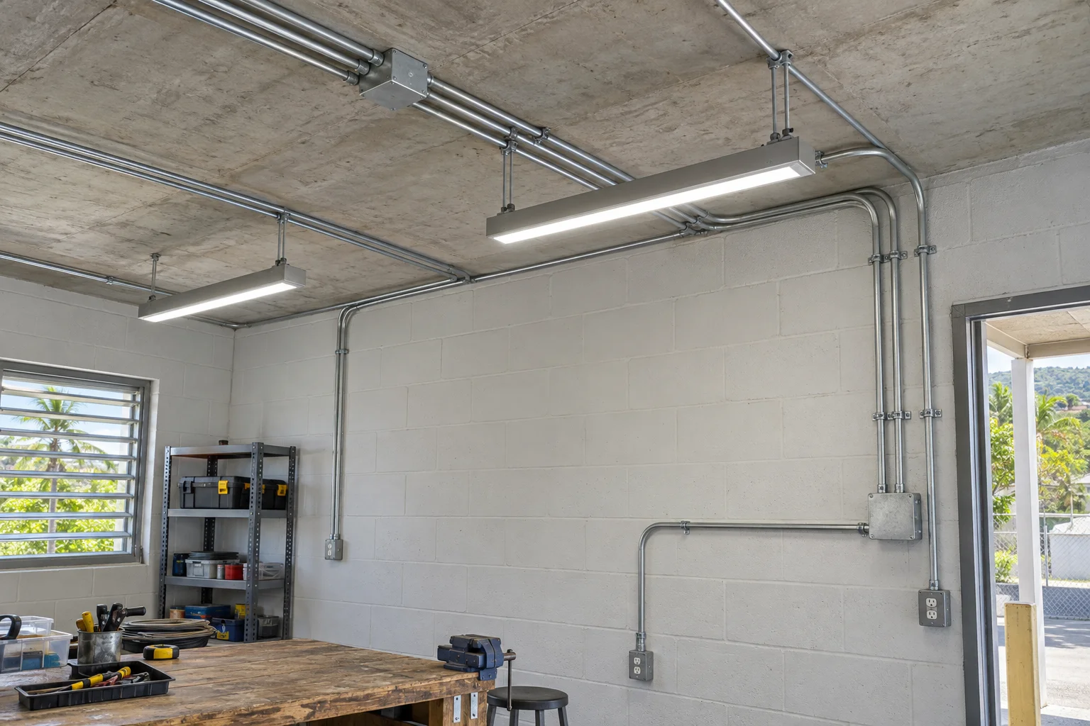Commercial electrical conduit and lighting